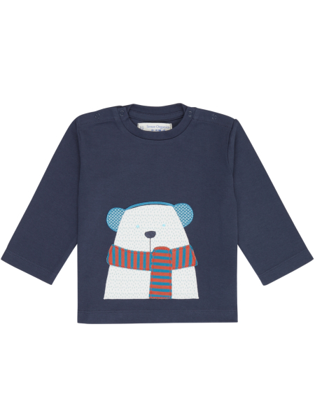 SENSE ORGANICS Baby Langarmshirt Elan Polarbär navy