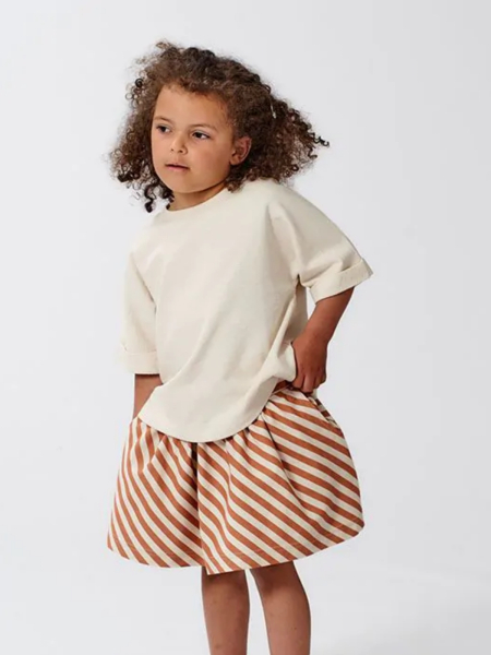 SENSE ORGANICS Rock Evie zimt/weiß gestreift 3