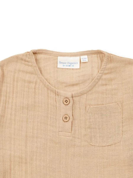 SENSE ORGANICS Langarm Babyshirt Plin sand 2