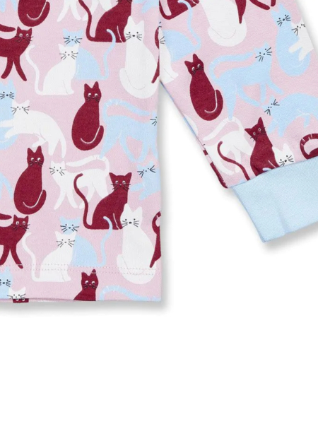 SENSE ORGANICS Schlafanzug Long John Katzendruck pink 3