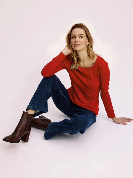 TRANQUILLO Langarm Basic Shirt rooibos 3