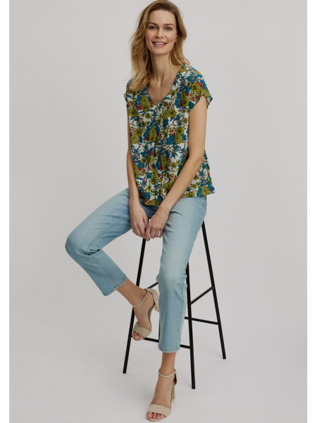 TRANQUILLO Bluse kurzarm bouquet 4