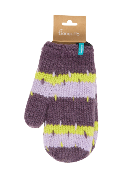TRANQUILLO Grobstrick Handschuhe plum 2