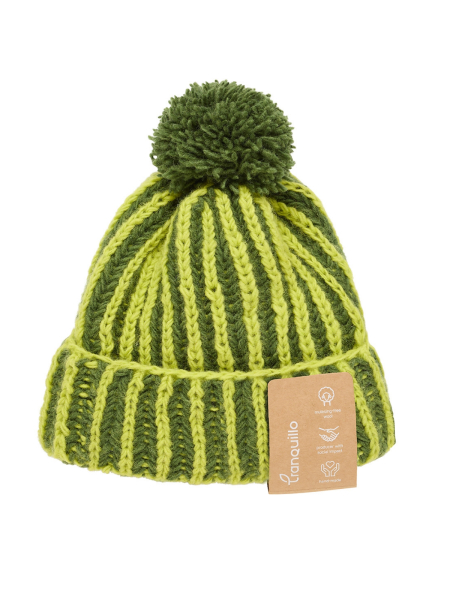 TRANQUILLO Grobstrick Mütze pesto 2