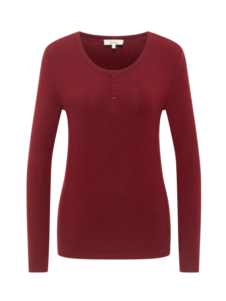 TRANQUILLO Langarm Henley Shirt fired brick 3