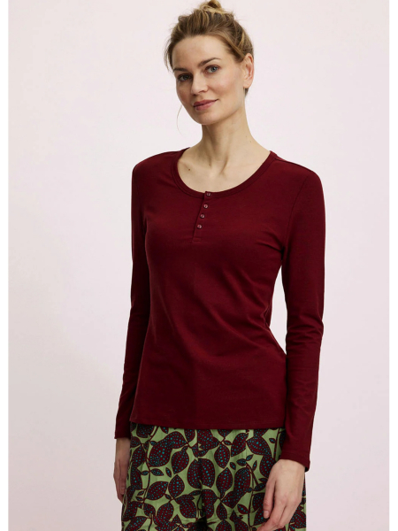 TRANQUILLO Langarm Henley Shirt fired brick