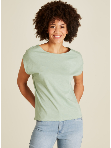 TRANQUILLO Slub-Shirt granite green