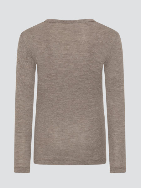 COMAZO|EARTH Langarmshirt Wolle-Seide nougat melange 2