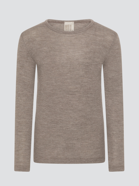 COMAZO|EARTH Langarmshirt Wolle-Seide nougat melange