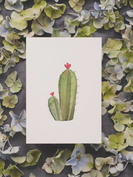 TUCÁN Y LIMÓN Postkarte Kaktus 2